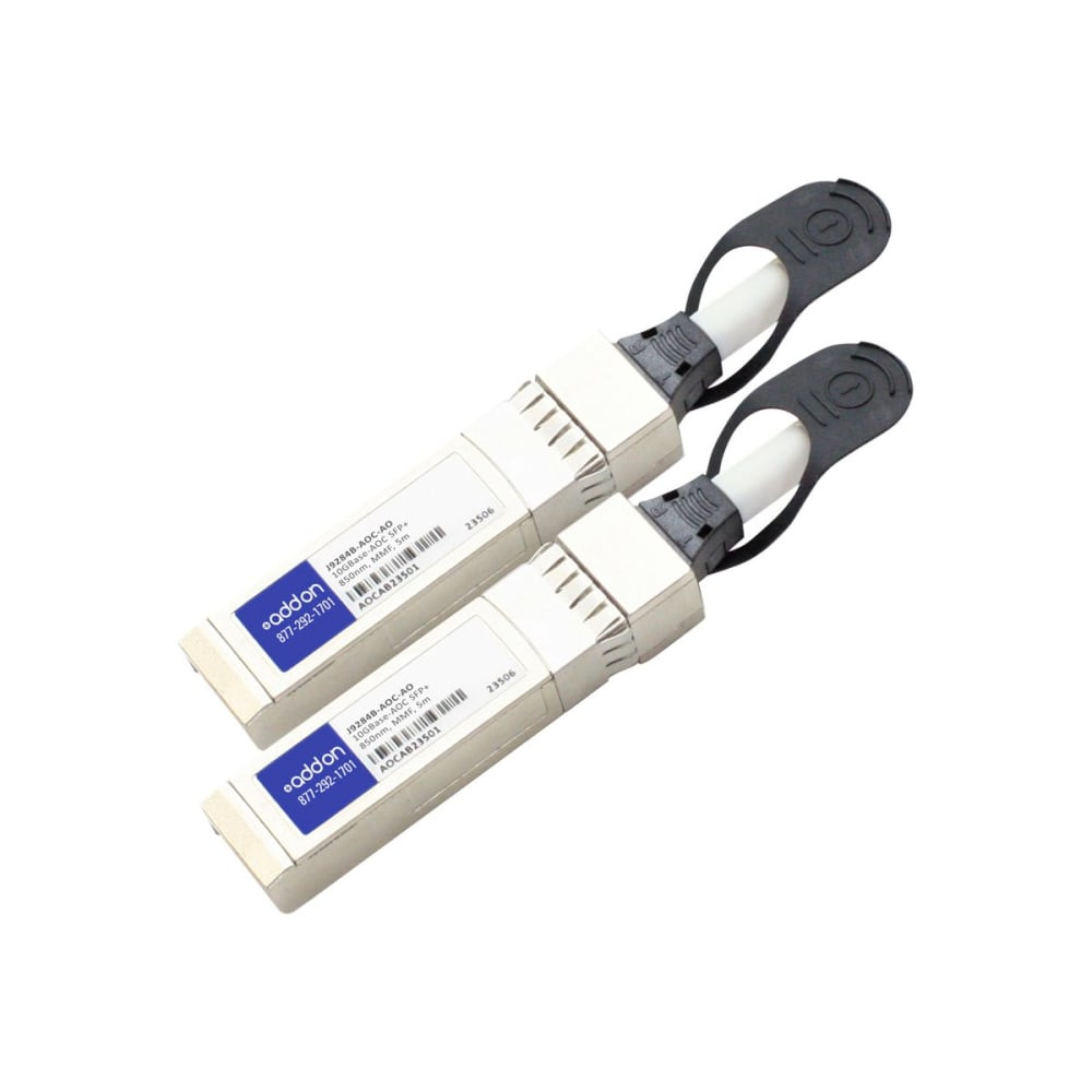 ADD-ON COMPUTER PERIPHERALS, INC. J9284B-AOC-AO AddOn - 10GBase direct attach cable - TAA Compliant - SFP+ to SFP+ - 5 m - fiber optic - active