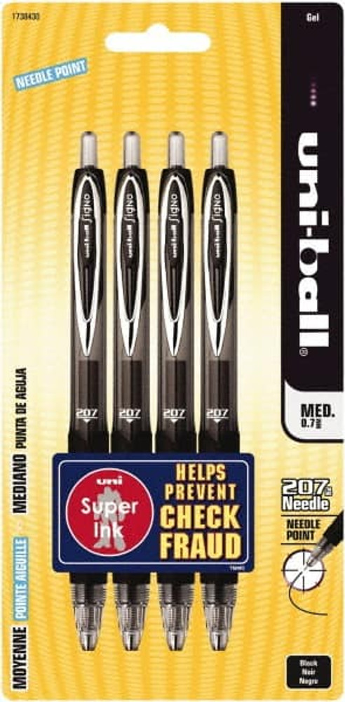 Uni-Ball 1738430 Retractable Pen: 0.7 mm Tip, Black Ink