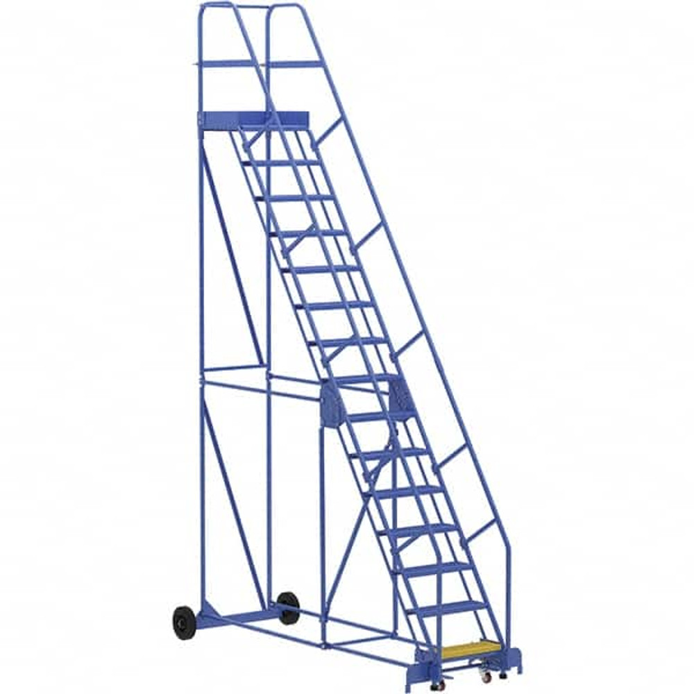 Vestil LAD-15-21-P Steel Rolling Ladder: Type 1A, 15 Step