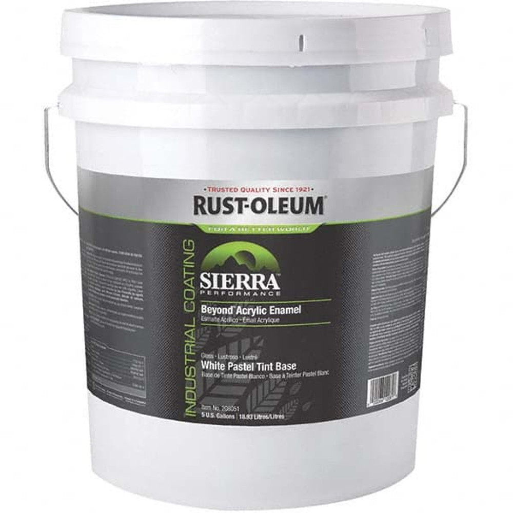Rust-Oleum 208051 Industrial Enamel Paint: 50 gal, Gloss, White Base