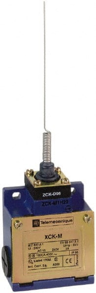 Telemecanique Sensors XCKM106 General Purpose Limit Switch: DP, NC, Cat Whisker