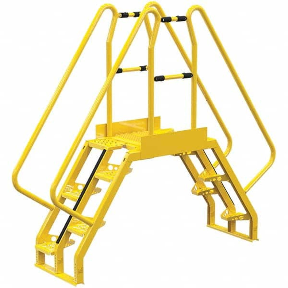 Vestil COLA-3-56-20 5-Step Steel Crossover Bridge Platform: 350 lb Capacity, 20-1/16" Wide, 21.38" Deep, 37-3/4" High