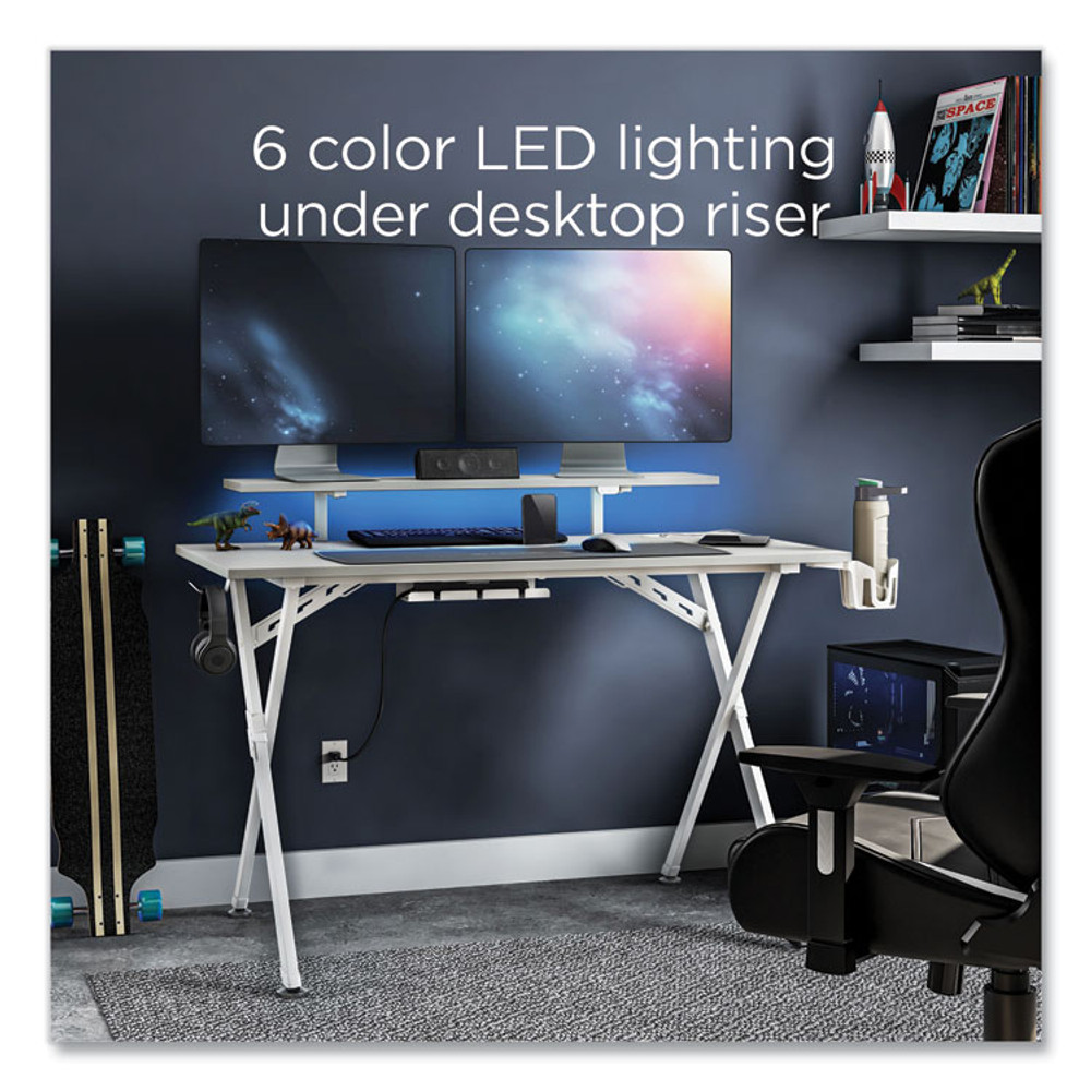 UNION & SCALE 60986 Vizon 47" Gaming Desk, 47.2" x 26.6" x 35", White Colorway