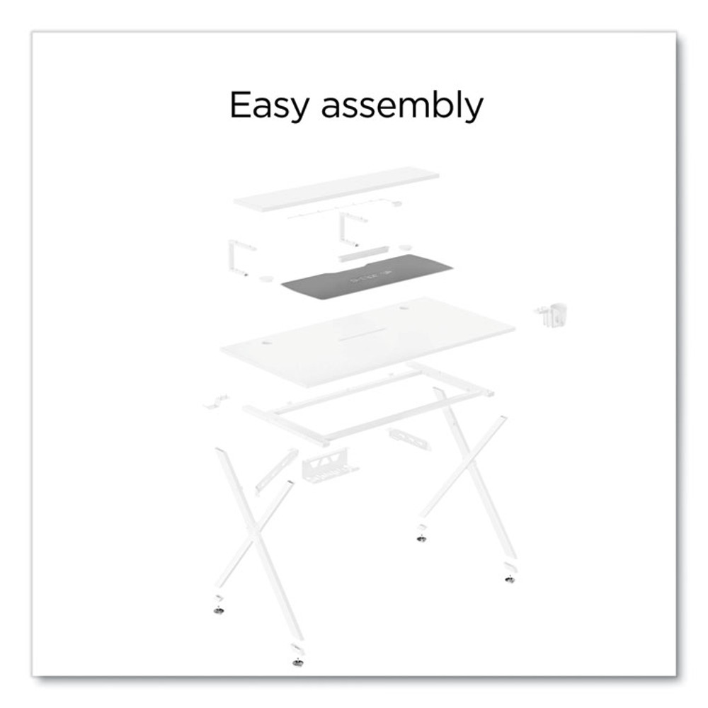 UNION & SCALE 60986 Vizon 47" Gaming Desk, 47.2" x 26.6" x 35", White Colorway
