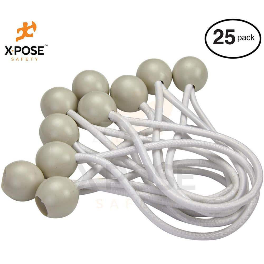 Xpose Safety BB-6W-25-X Bungee Cord Tie Down: Ball, Non-Load Rated