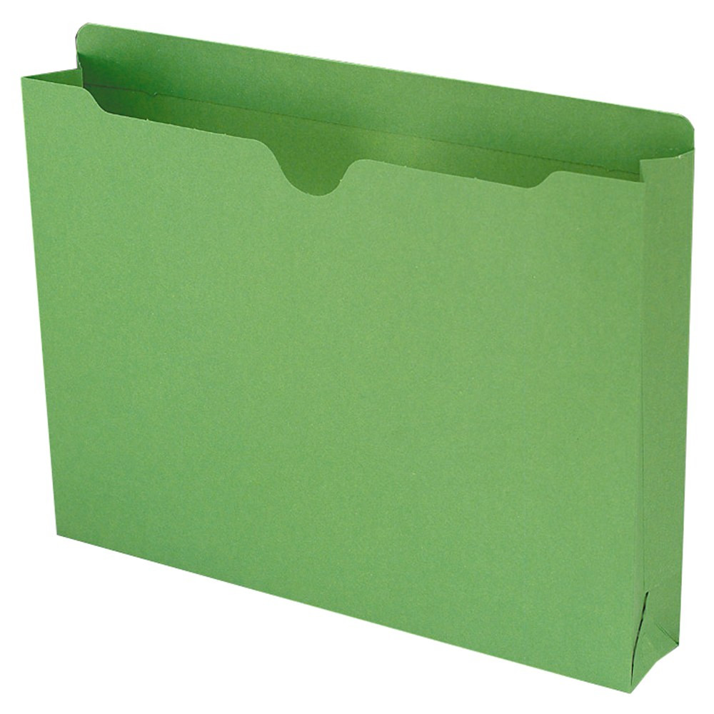 SMEAD MFG CO 75563 Smead Expanding Reinforced Top-Tab File Jackets, 2in Expansion, Letter Size, Green, Box Of 50