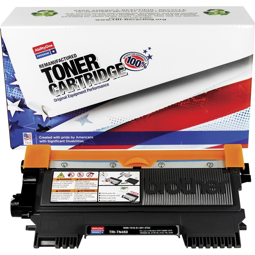 TAA compliant; Executive order compliant  Works in HL-2130, HL-2250DN, HL-2270DW, HL-2275DW, HL-2280DW  Also for use in IntelliFax-2840, MFC-7365DN, MFC-7460DN and more  Strong performance  Compatible with Brother DCP-7060N and DCP-7065DN  Helps Avoid Waste - Designed for extended use, helping reduce or eliminate material use and potentially save money.  Recycling solution - designed to encourage recycling, helping you divert materials from landfill.