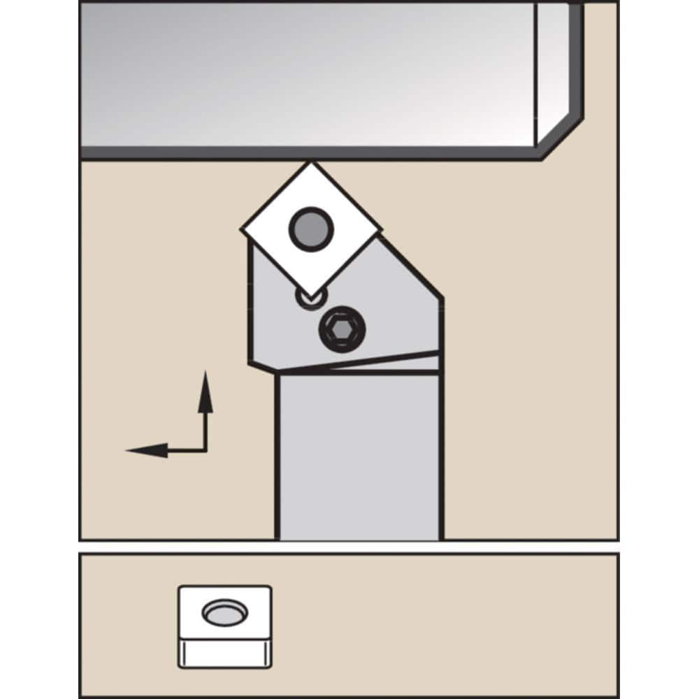 Widia 3879360 Indexable Turning Toolholders; Toolholder Style: PSSNR ; Hand of Holder: Right Hand ; Lead Angle: 45.000 ; Insert Compatibility: SN..1204.. ; Insert Holding Method: Pin ; Shank Width (mm): 25.00