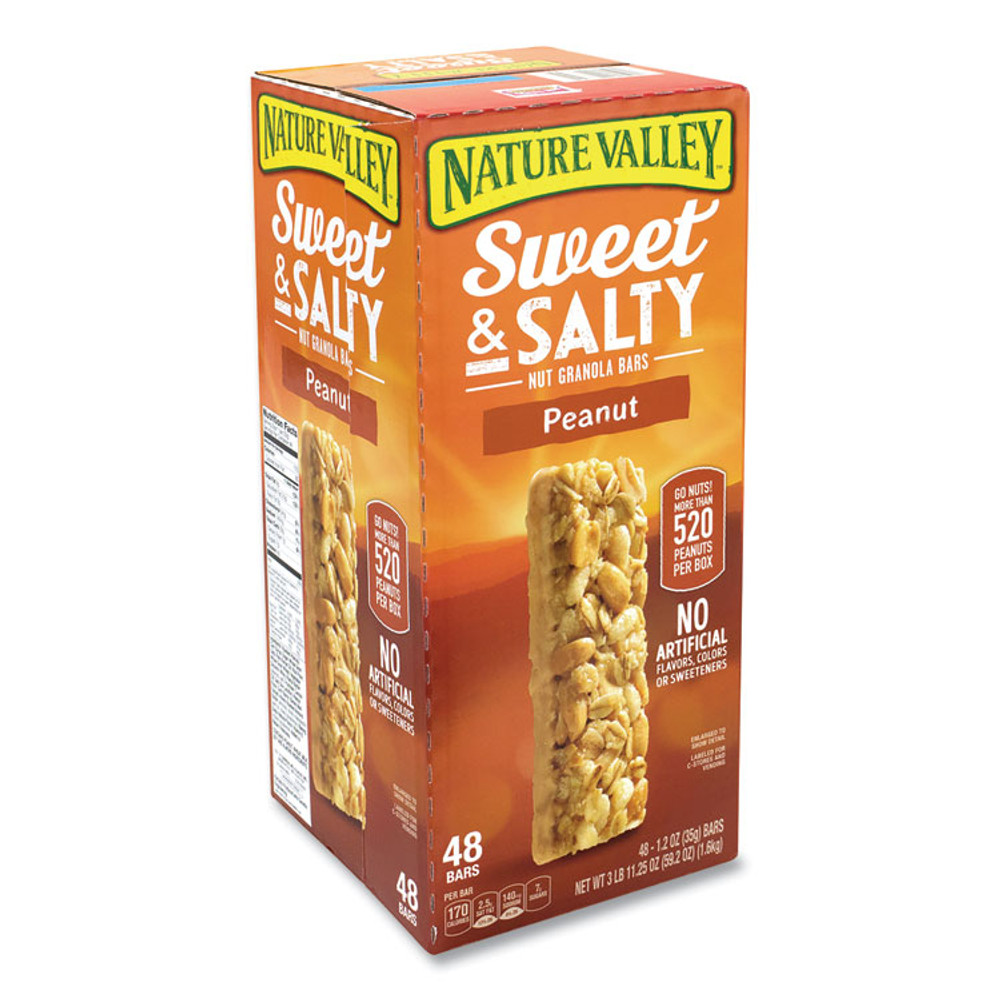 GENERAL MILLS Nature Valley® 22000449 Granola Bars, Sweet and Salty Peanut, 1.2 oz Pouch, 48/Box