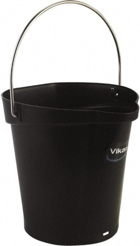 Vikan 56889 1-1/2 Gal, Polypropylene Round Black Single Pail with Pour Spout