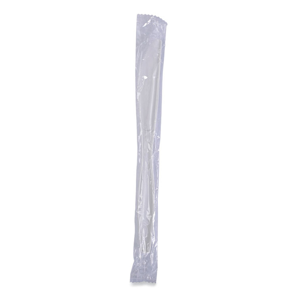 BOARDWALK KNIHWPPWIW Heavyweight Wrapped Polypropylene Cutlery, Knife, Plastic, White, 1,000/Carton