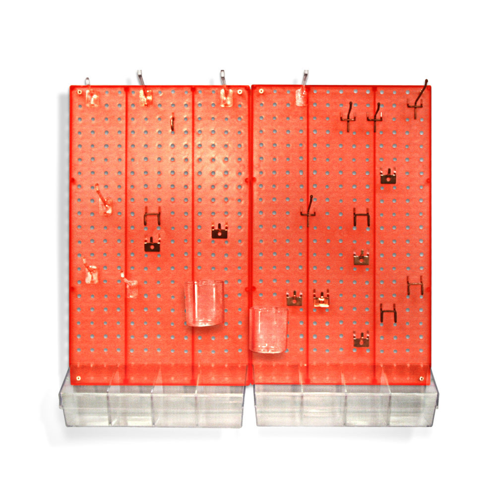 AZAR DISPLAYS 900945-RED  70-Piece Pegboard Organizer Kit, Red