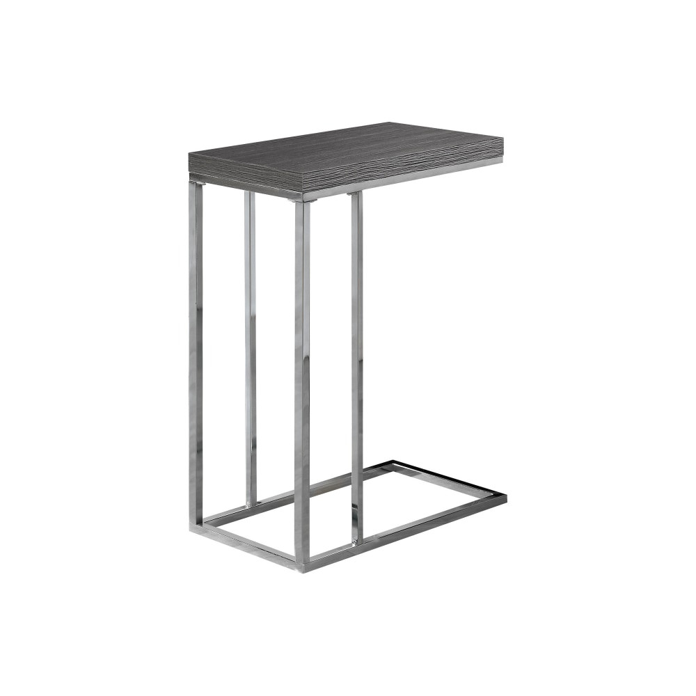 MONARCH PRODUCTS Monarch Specialties I 3228  Zachary Accent Table, 25-1/4inH x 10-1/4inW x 18-1/4inD, Gray/Chrome