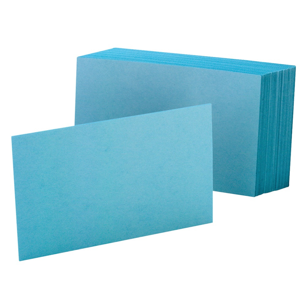 TOPS BRANDS Oxford 7420BLU  Color Index Cards, Unruled, 4in x 6in, Blue, Pack Of 100