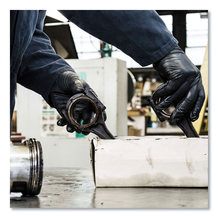 AMMEX CORPORATION X3® by BX344100 Industrial Nitrile Gloves, Powder-Free, Medium, 3 mil Thick, 9.5" Long, Black, 100/Box, 10 Boxes/Carton