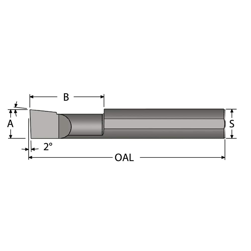 Scientific Cutting Tools LHB050200A Boring Bar: 0.05" Min Bore, 13/64" Max Depth, Left Hand Cut, Submicron Solid Carbide