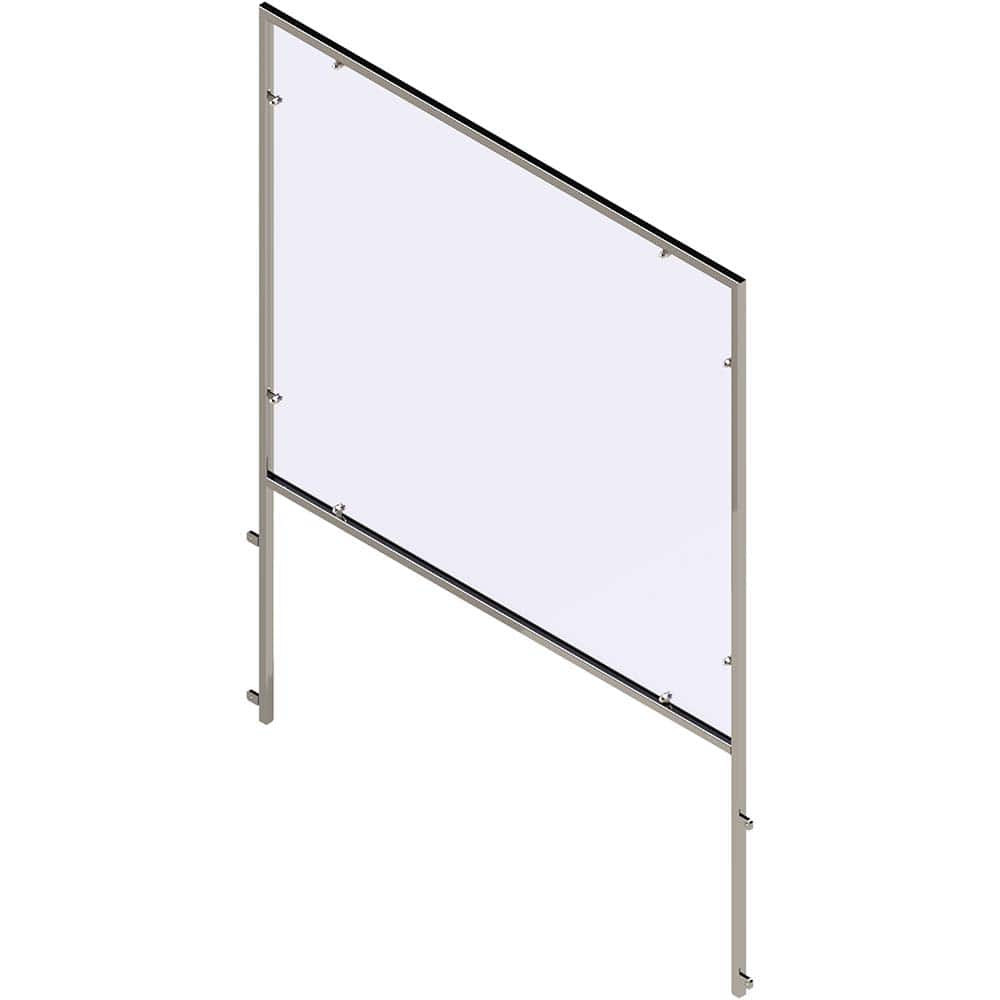 Rockford Systems CSG3624EX Office Cubicle Partition: 24" OAW, 36" OAH, Stainless Steel & Polycarbonate, Clear