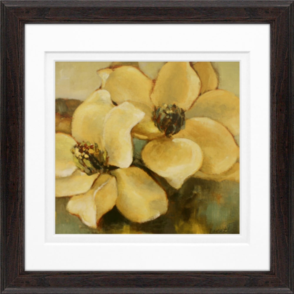 LCO DESTINY LLC 55230 Timeless Frames Supreme Espresso-Framed Artwork, 8in x 8in, Magnolias After The Rain II