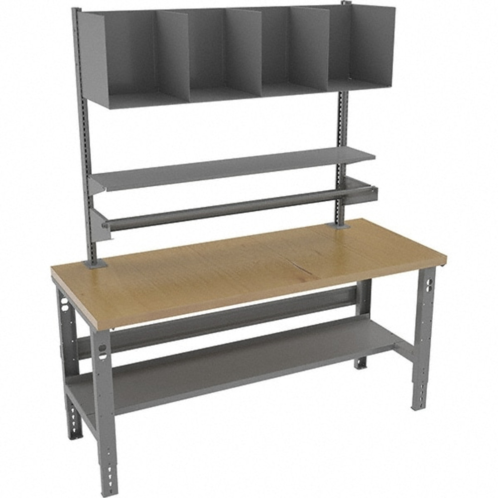 Tennsco APT-3672W-MGY Stationary Workbench with Lower Shelf: Medium Gray