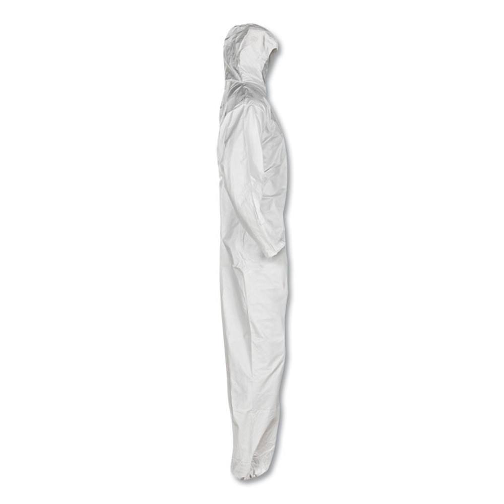 SMITH AND WESSON KleenGuard™ 49114 A20 Elastic Back, Cuff and Ankle Hooded Coveralls, Zip, X-Large, White, 24/Carton