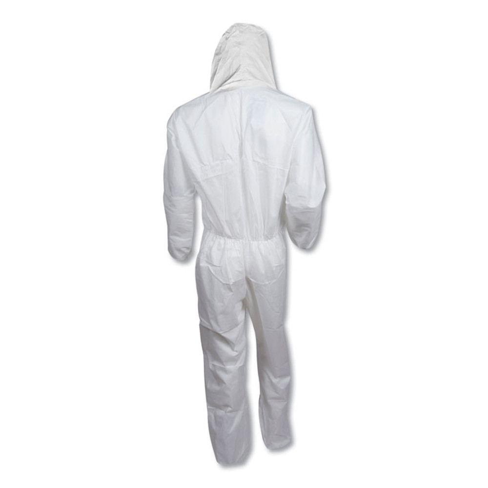 SMITH AND WESSON KleenGuard™ 49114 A20 Elastic Back, Cuff and Ankle Hooded Coveralls, Zip, X-Large, White, 24/Carton