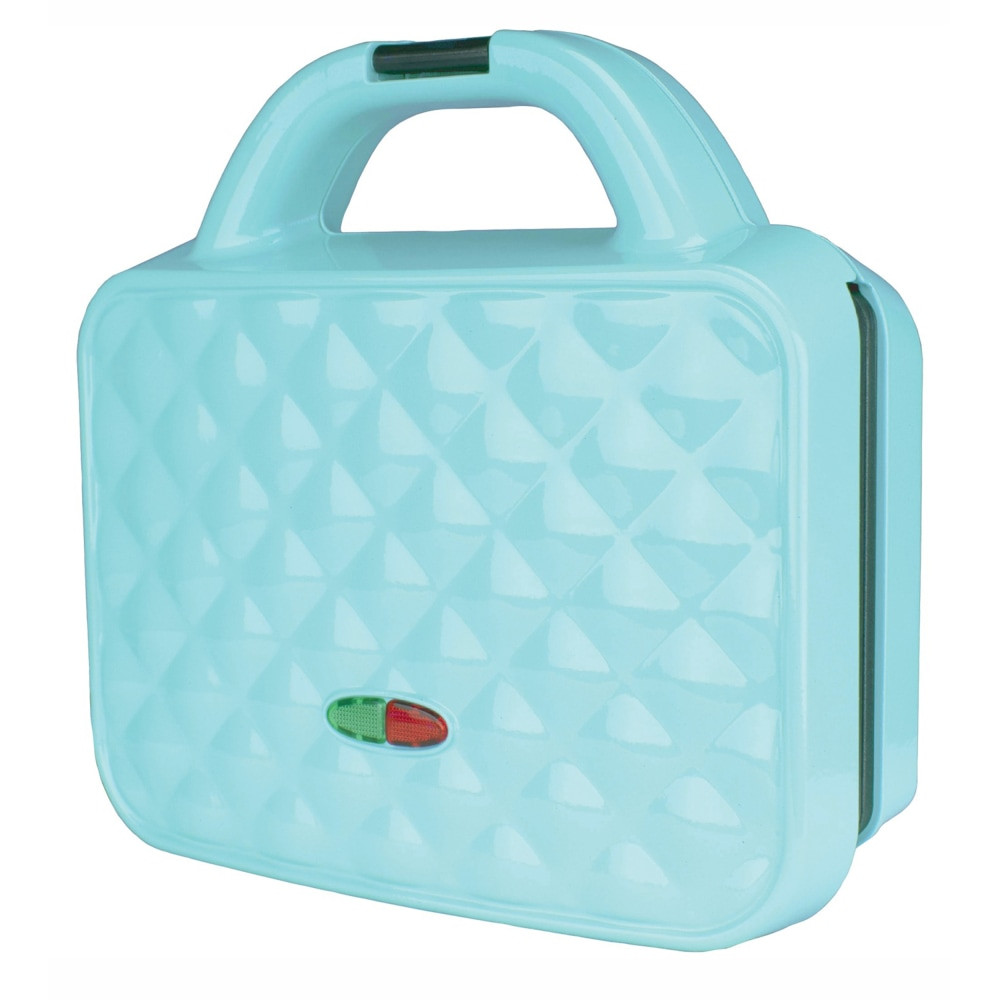 BRENTWOOD APPLIANCES, INC. 995114232M Brentwood Couture Purse Non-Stick Dual Waffle Maker, 3-1/2inH x 8-1/4inW x 8-3/4inD, Blue