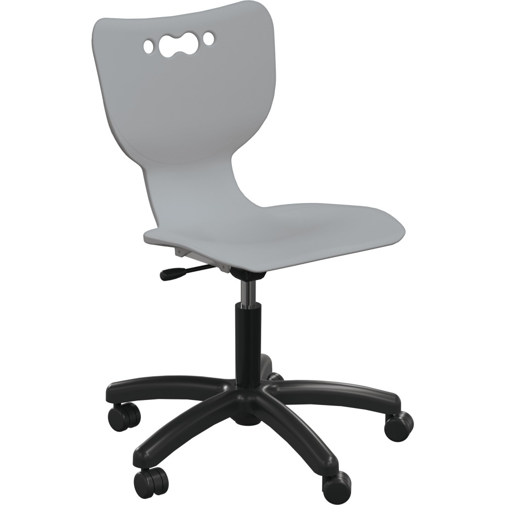 MOORECO INC MooreCo 53511-GREY-NA-HC  Hierarchy Armless Mobile Chair With 5-Star Base, Hard Casters, Gray/Black