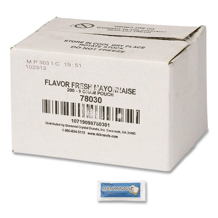 DIAMOND CRYSTAL BRANDS Flavor Fresh® 80005 Condiment Packets, Mayonnaise, 0.32 oz Packet, 200/Carton