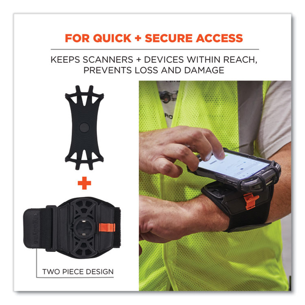 TENACIOUS HOLDINGS, INC. ergodyne® 19145 Squids 5545 Arm and Wrist Scanner Mount, Large 7 x 8.5 x 1.5, Elastic, Black