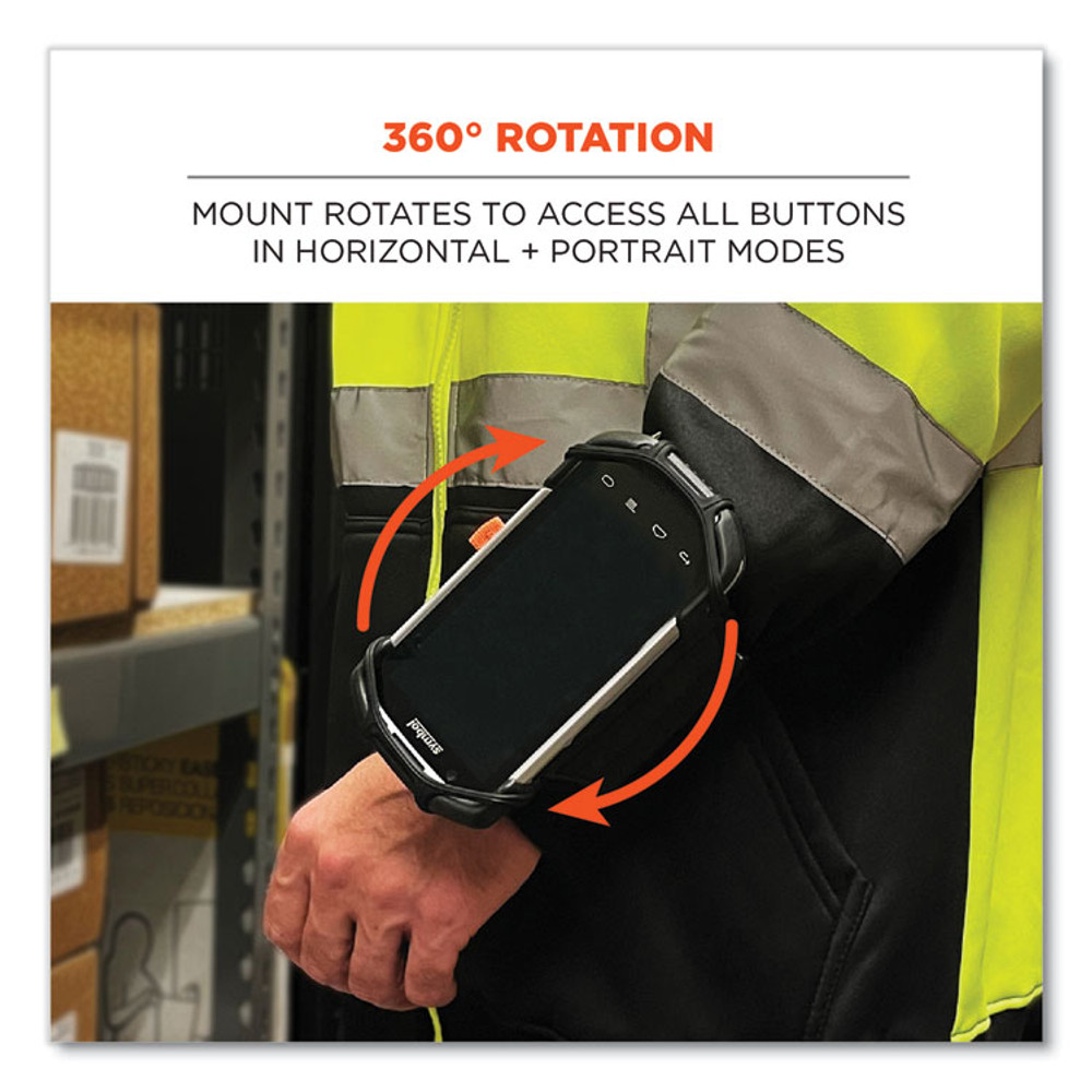 TENACIOUS HOLDINGS, INC. ergodyne® 19145 Squids 5545 Arm and Wrist Scanner Mount, Large 7 x 8.5 x 1.5, Elastic, Black