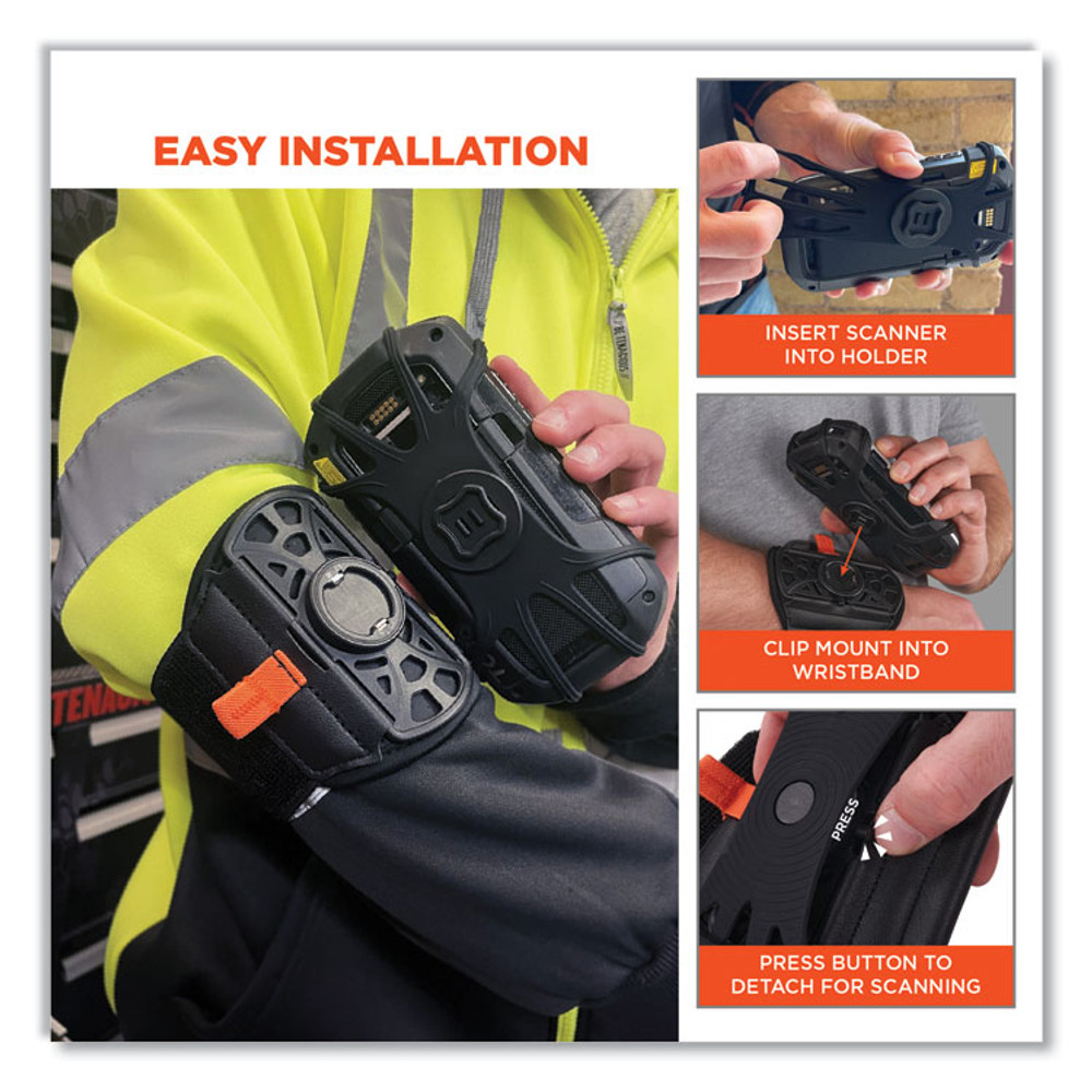 TENACIOUS HOLDINGS, INC. ergodyne® 19145 Squids 5545 Arm and Wrist Scanner Mount, Large 7 x 8.5 x 1.5, Elastic, Black