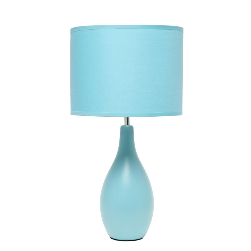 ALL THE RAGES INC Creekwood Home CWT-2000-BL  Essentix Ceramic Dewdrop Table Lamp, 18-1/8inH, Blue Shade/Blue Base