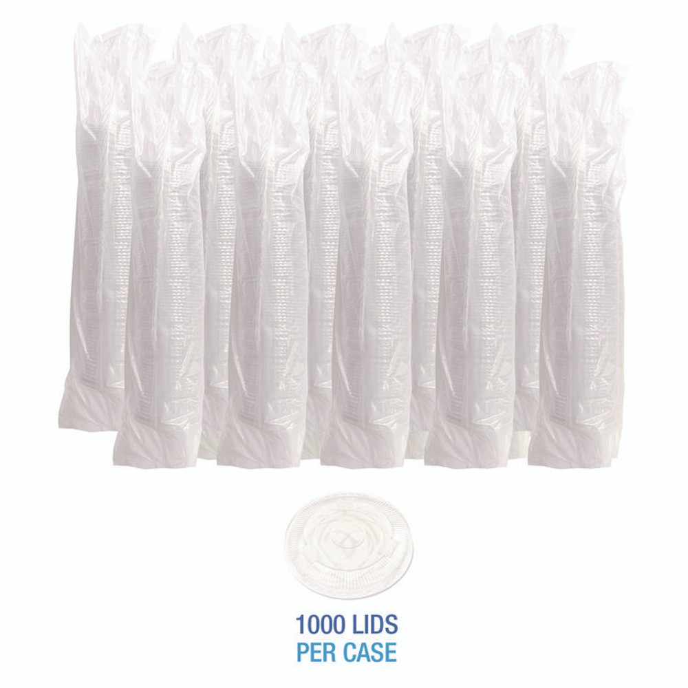 BOARDWALK PET912STRAW PET Cold Cup Straw-Slot Lids, Fits 9 oz Squat/12 oz Cold Cups, Plastic, Clear, 1,000/Carton
