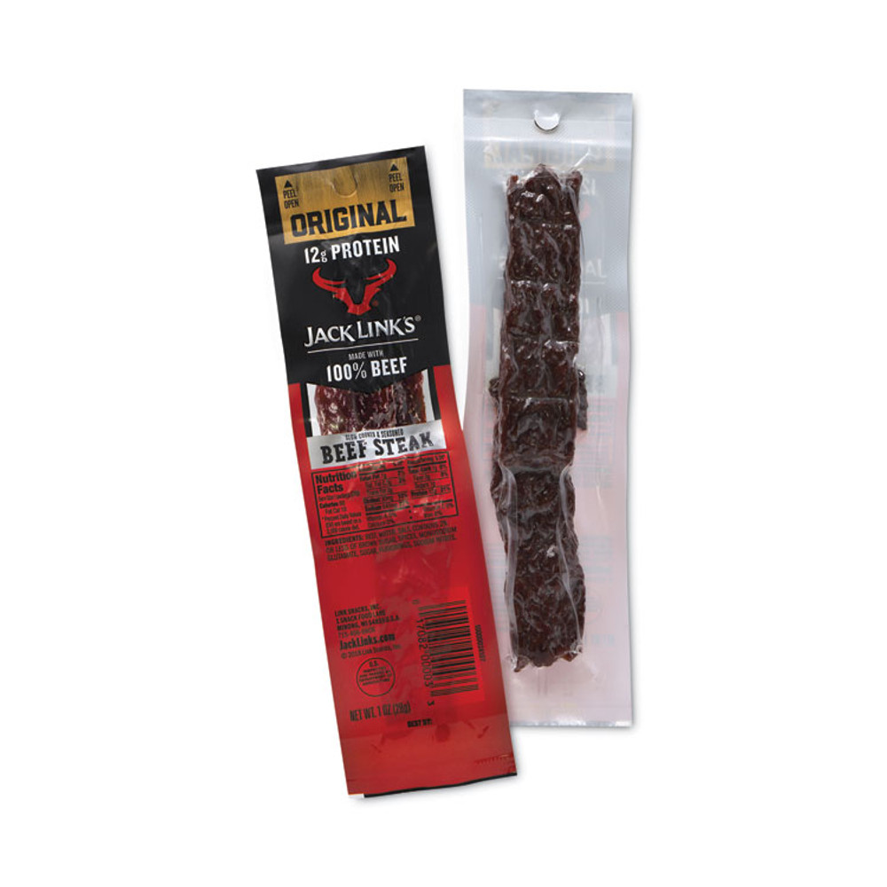 LINK SNACKS INC Jack Link’s 27800002 Beef Steak, Original, 1 oz, 12/Box