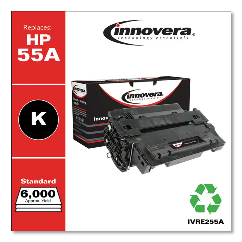 INNOVERA E255A Remanufactured Black Toner, Replacement for 55A (CE255A), 6,000 Page-Yield