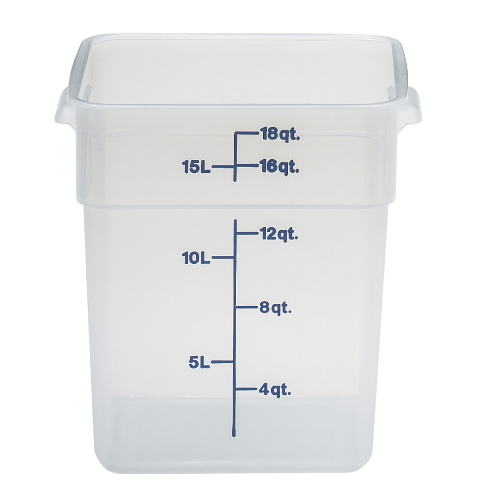 CAMBRO MFG. CO. 18SFSPP190 Cambro Translucent CamSquare Food Storage Containers, 18 Qt, Pack Of 6 Containers