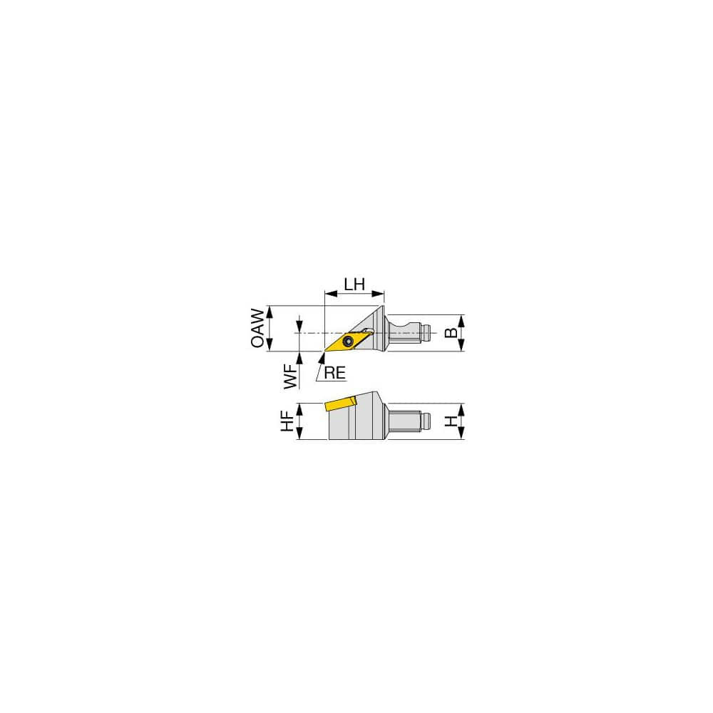 Tungaloy 6778622 Modular Turning & Profiling Head: Size QC12, 0.768" Head Length, External, Right Hand