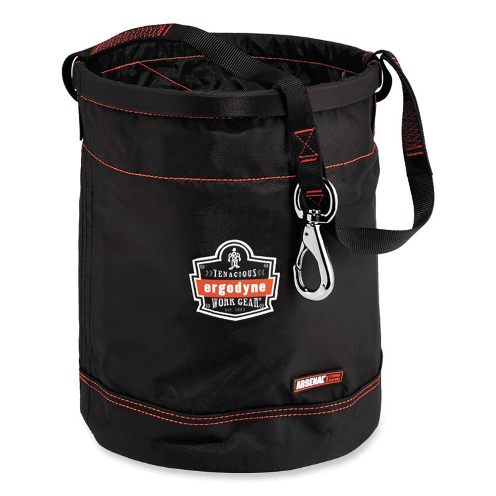 TENACIOUS HOLDINGS, INC. ergodyne® 14970 Arsenal 5970 Swiveling Hook Nylon Hoist Bucket, 100 lb, Black