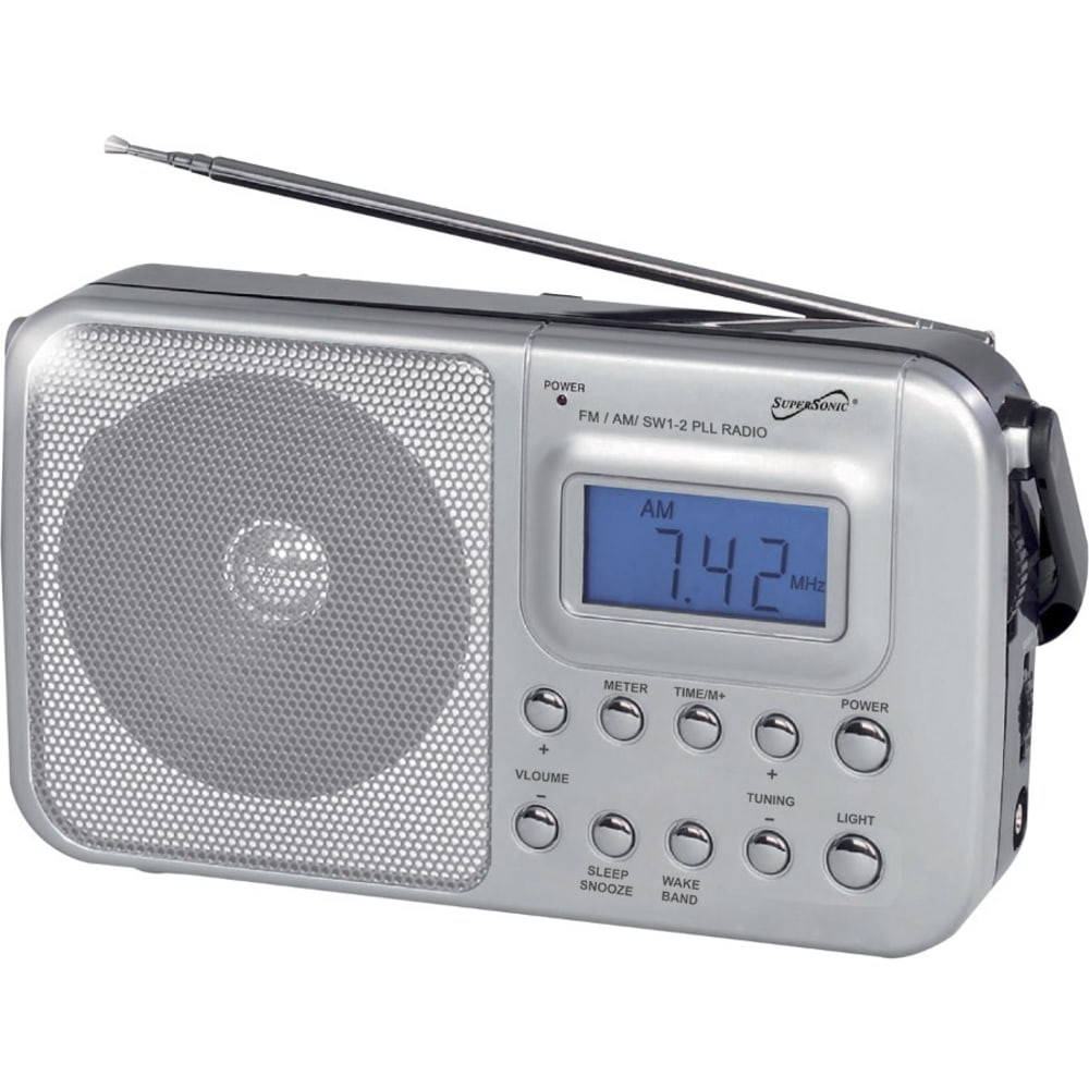SUPERSONIC INC. SC-1091 Supersonic 4 Band AM/FM/SW1-2 PLL Radio - LCD Display - Headphone - 2 x AAA - Portable