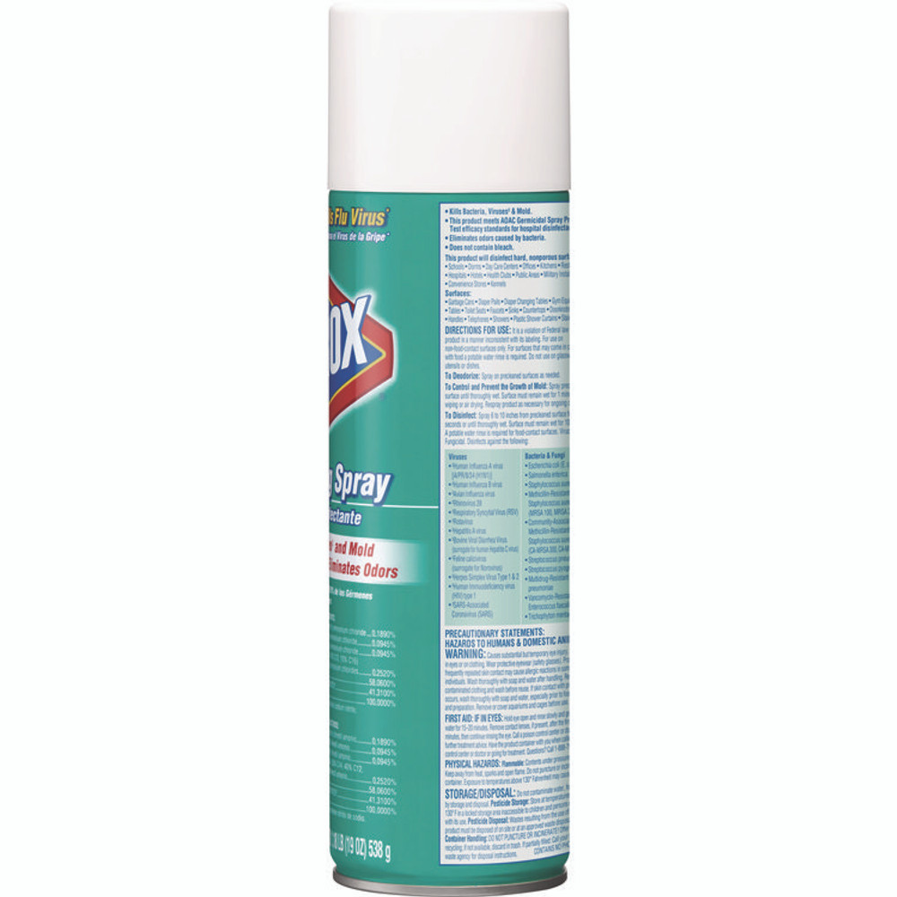 CLOROX SALES CO. 38504CT Disinfecting Spray, Fresh, 19 oz Aerosol Spray, 12/Carton