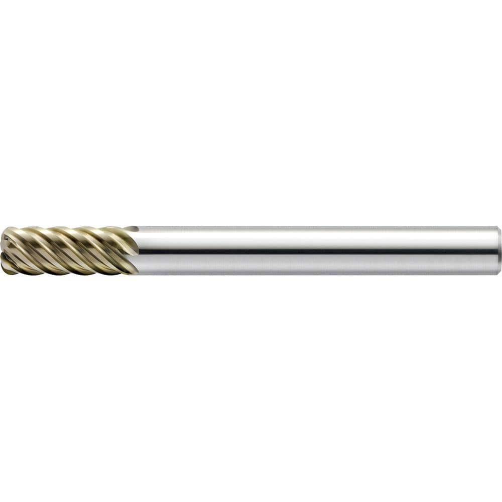 US Union Tool 2151015 Corner Radius End Mill: 6.00 mm Dia, 13.00 mm LOC, 45 deg Helix, Hardmax Coated, Corner Radius End, Centercutting Series HMERS