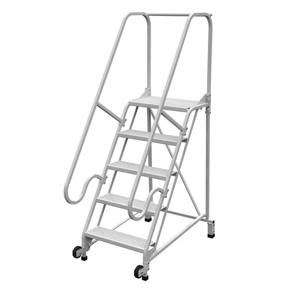 Vestil LAD-TRN-60-5-FD 5-Step Steel Step Ladder: Type IA, 80" High