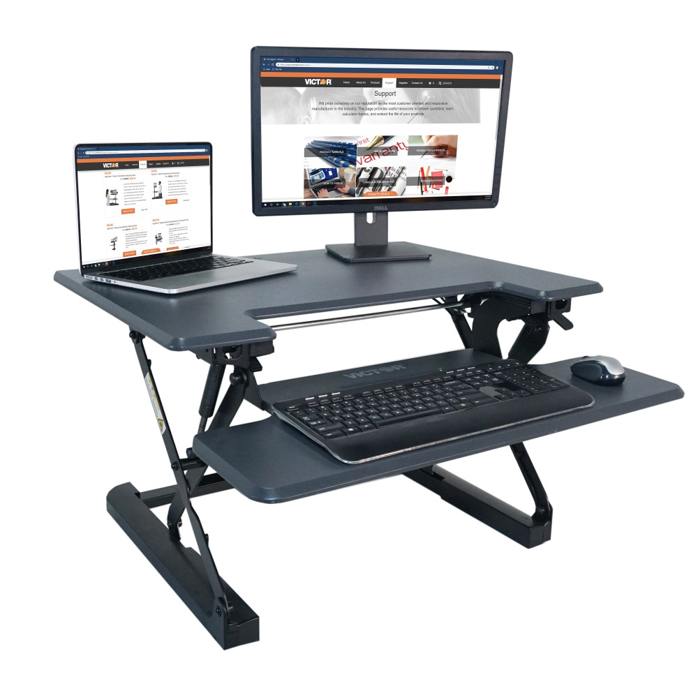 VICTOR TECHNOLOGY Victor DCX710  High Rise DCX710 Height-Adjustable Standing Desk Riser, 31in, Gray/Black