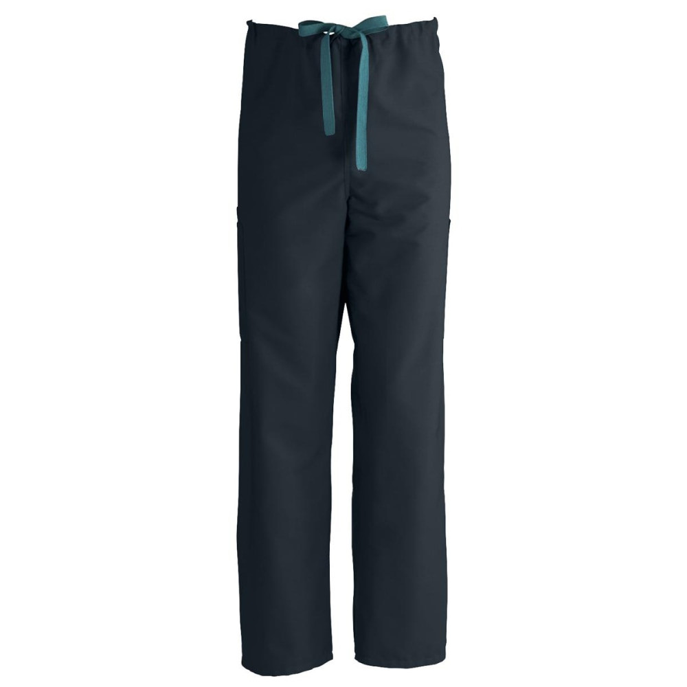 MEDLINE INDUSTRIES, INC. 950DKWXL-CM Medline ComfortEase Unisex Regular Non-Reversible Drawstring Cargo Scrub Pants, XL, Black
