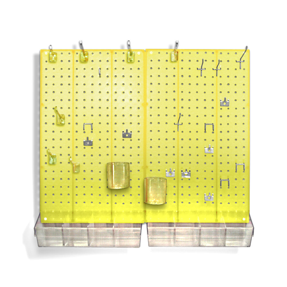 AZAR DISPLAYS 900945-YEL  70-Piece Pegboard Organizer Kit, Yellow