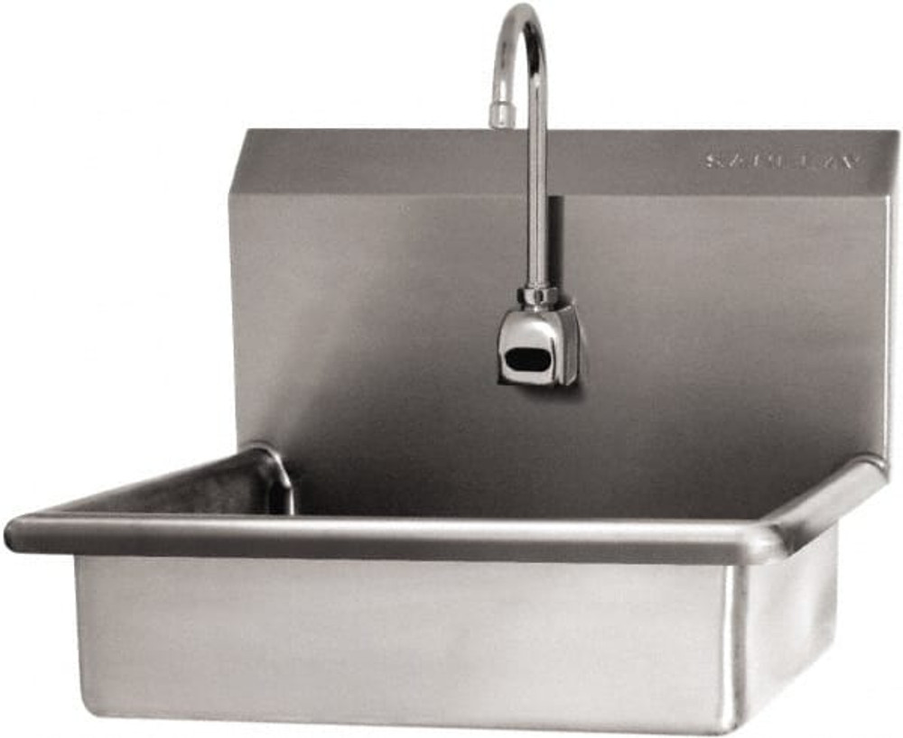 SANI-LAV 5A4A Hand Sink: Wall Mount, Electronic Faucet, 304 Stainless Steel