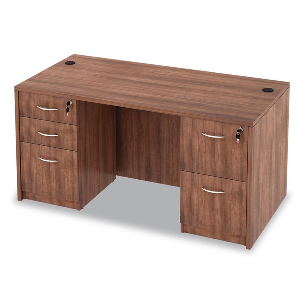 ALERA VA216030WA Alera Valencia Series Straight Front Desk Shell, 59.13" x 29.5" x 29.63", Modern Walnut