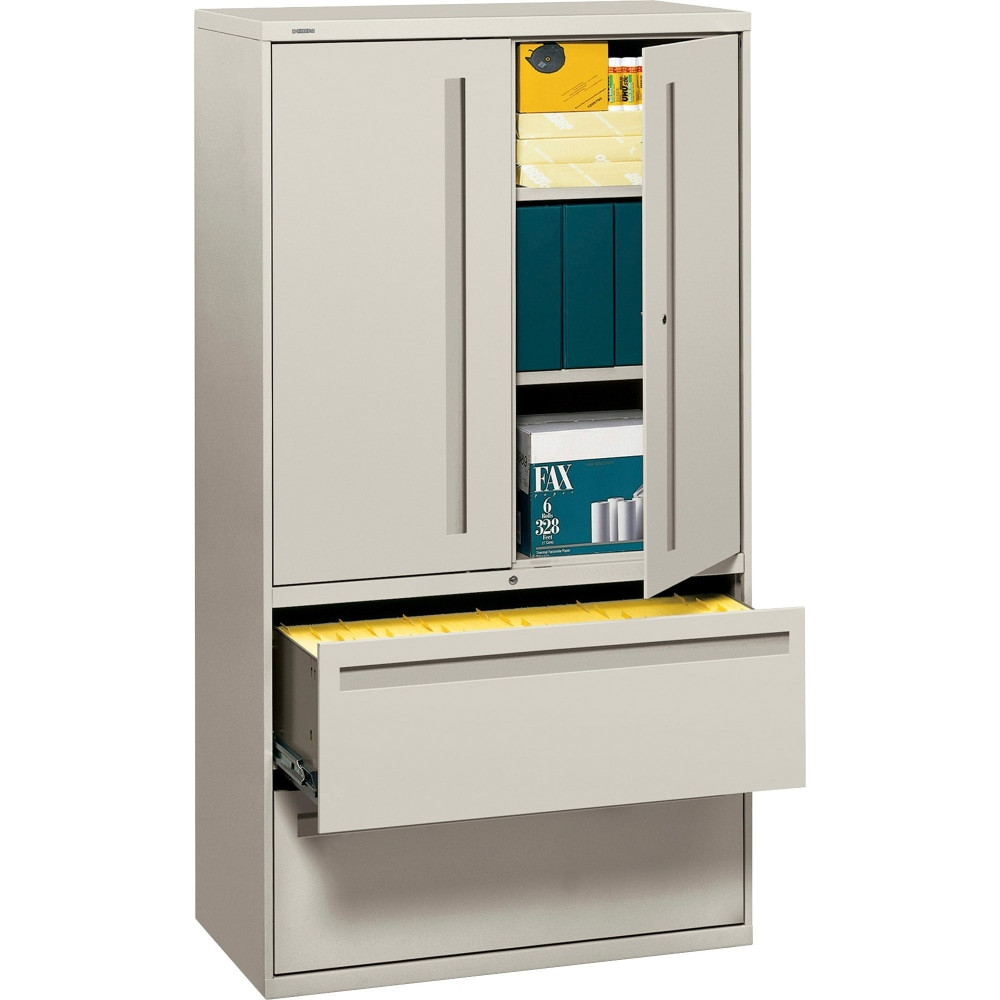HNI CORPORATION HON 785LSQ  Brigade 700 Combo 36inW x 19-1/4inD Lateral 2-Drawer File Cabinet, Light Gray