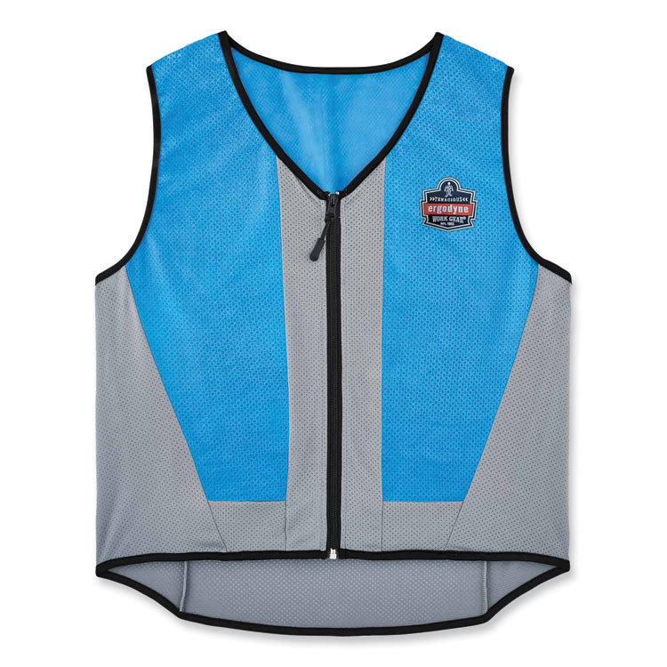 TENACIOUS HOLDINGS, INC. ergodyne® 12694 Chill-Its 6667 Wet Evaporative PVA Cooling Vest with Zipper, PVA, Large, Blue