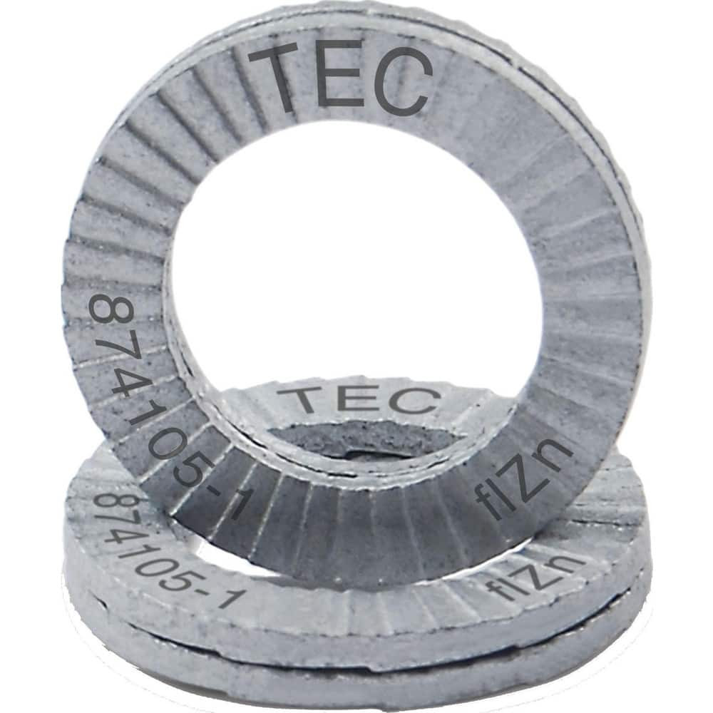 TEC Series TEC-1/2-200 Wedge Lock Washer: 0.768" OD, 0.531" ID, Steel, SCM35 & 4130, Zinc-Plated